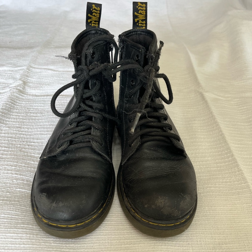 Dr. Martens Black Leather Kids Boots